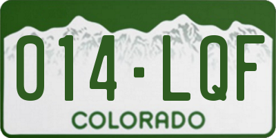 CO license plate 014LQF