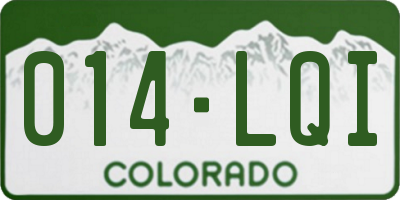 CO license plate 014LQI