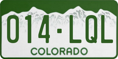 CO license plate 014LQL