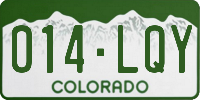CO license plate 014LQY