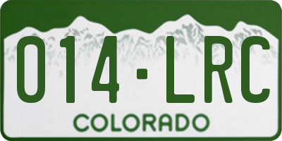 CO license plate 014LRC