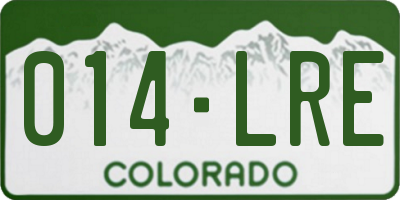 CO license plate 014LRE