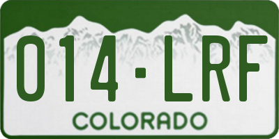 CO license plate 014LRF