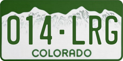 CO license plate 014LRG