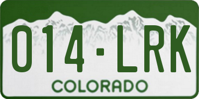 CO license plate 014LRK