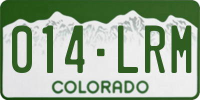 CO license plate 014LRM