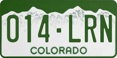 CO license plate 014LRN