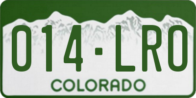 CO license plate 014LRO