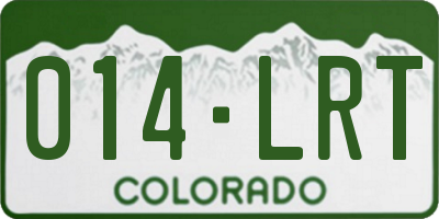 CO license plate 014LRT