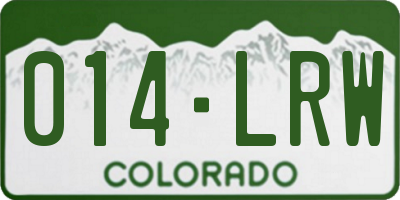 CO license plate 014LRW
