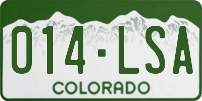 CO license plate 014LSA