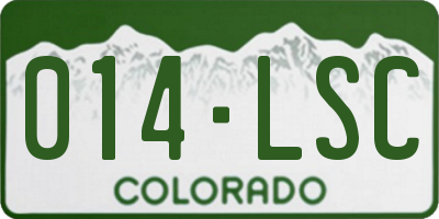 CO license plate 014LSC