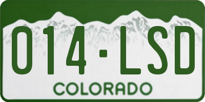 CO license plate 014LSD