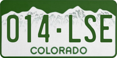 CO license plate 014LSE