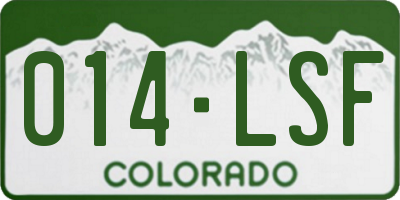CO license plate 014LSF