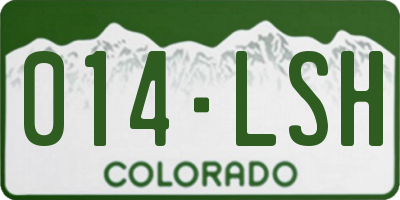 CO license plate 014LSH