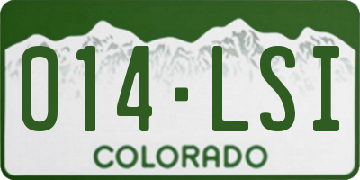 CO license plate 014LSI