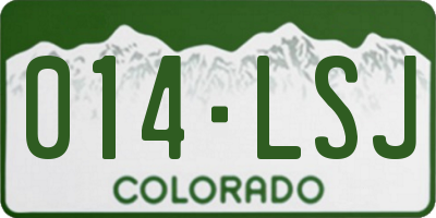 CO license plate 014LSJ