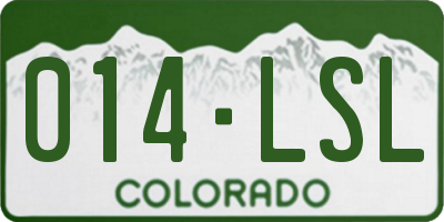 CO license plate 014LSL