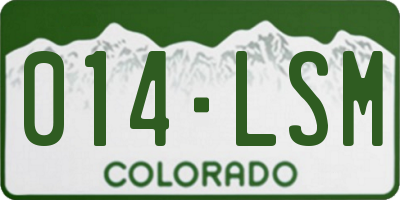 CO license plate 014LSM