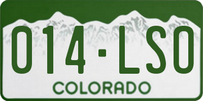 CO license plate 014LSO