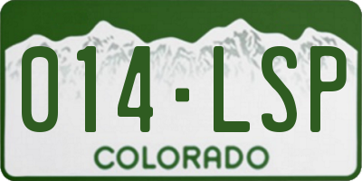 CO license plate 014LSP