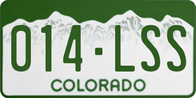 CO license plate 014LSS