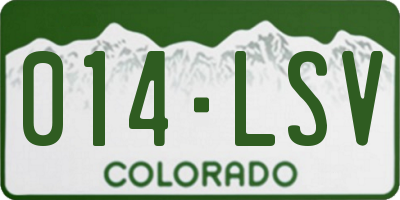 CO license plate 014LSV