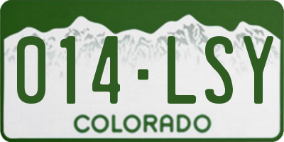 CO license plate 014LSY