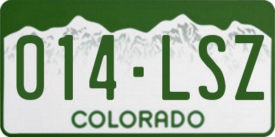 CO license plate 014LSZ