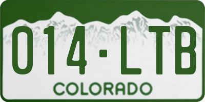 CO license plate 014LTB