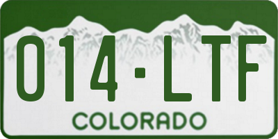 CO license plate 014LTF