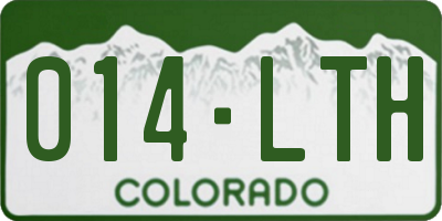 CO license plate 014LTH