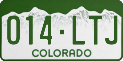 CO license plate 014LTJ