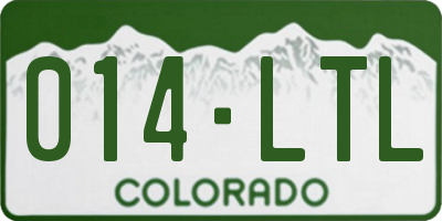 CO license plate 014LTL