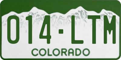 CO license plate 014LTM