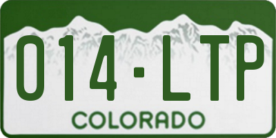 CO license plate 014LTP