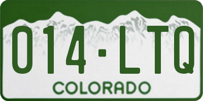 CO license plate 014LTQ