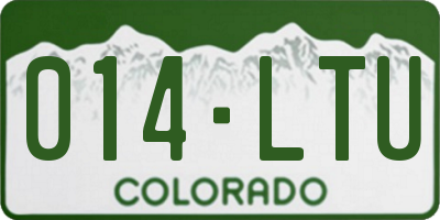 CO license plate 014LTU