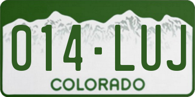 CO license plate 014LUJ