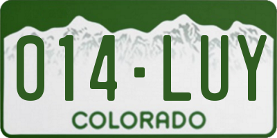 CO license plate 014LUY