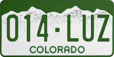 CO license plate 014LUZ