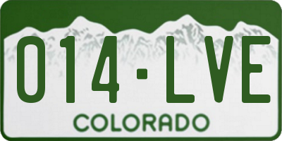 CO license plate 014LVE
