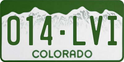 CO license plate 014LVI