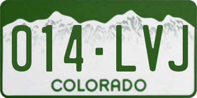 CO license plate 014LVJ