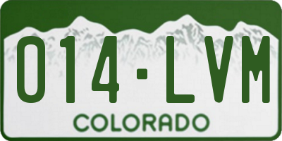 CO license plate 014LVM