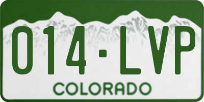 CO license plate 014LVP