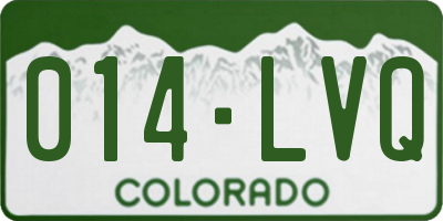 CO license plate 014LVQ