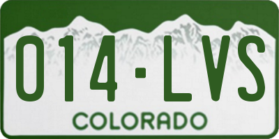 CO license plate 014LVS