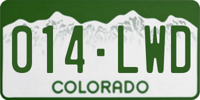 CO license plate 014LWD